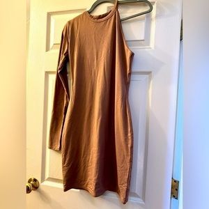 Naked wardrobe one sleeve dress. Excellent compression.